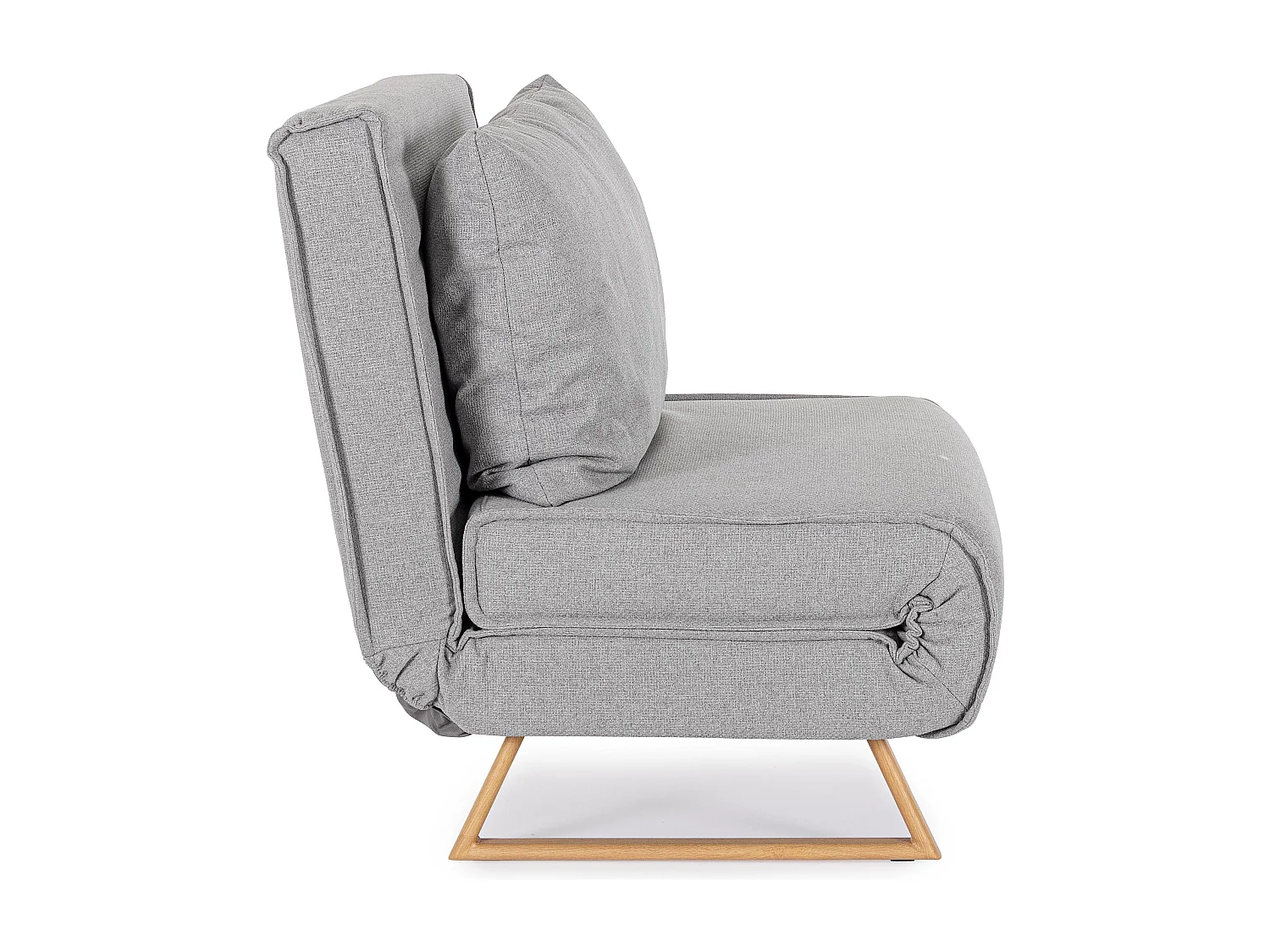 Fauteuil convertible velours côtelé KOLTEN – Élégance scandinave-Gris clair