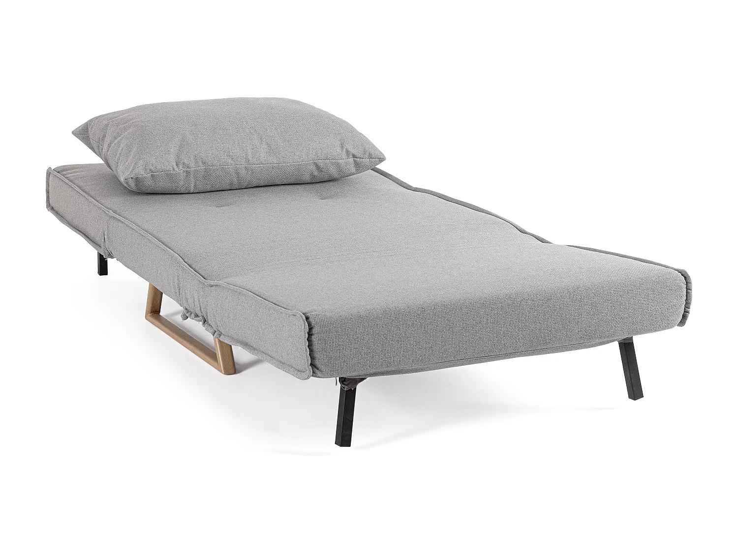 Fauteuil convertible velours côtelé KOLTEN – Élégance scandinave-Gris clair