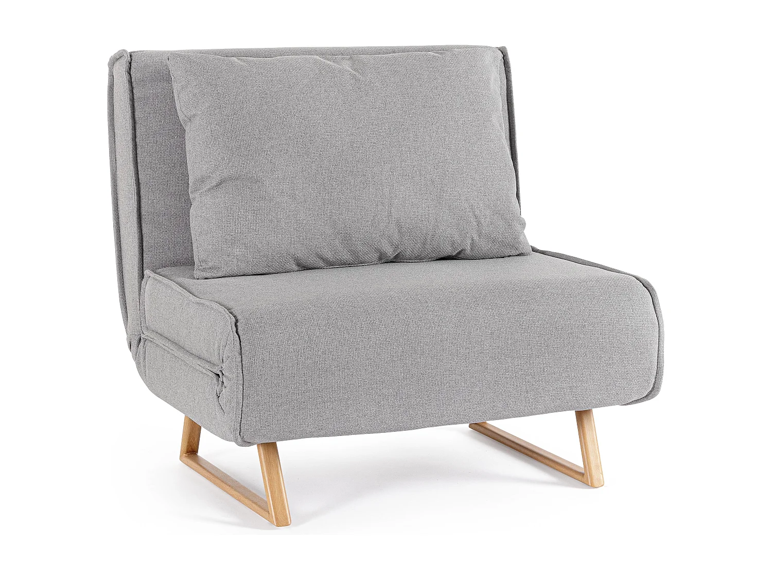 Fauteuil convertible velours côtelé KOLTEN – Élégance scandinave-Gris clair
