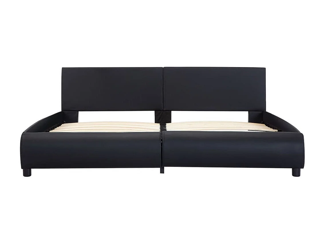 Lit avec LED Noir Similicuir 180x200