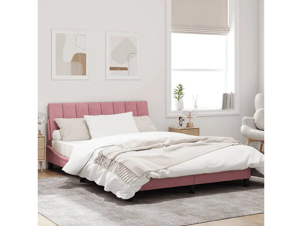 Cadre de lit avec tête de lit Roe 120x200 Velour