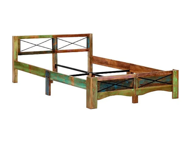 Lit adulte bois massif recyclé Ray 140x200