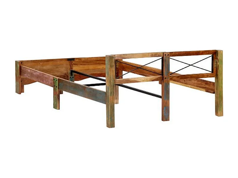 Lit adulte bois massif recyclé Ray 140x200