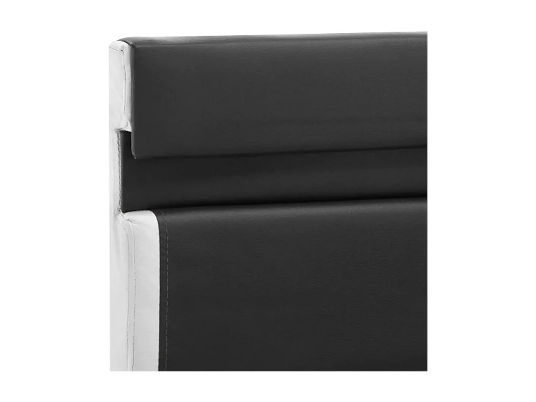 Lit adulte à LED simili cuir gris et blanc Mia 180x200