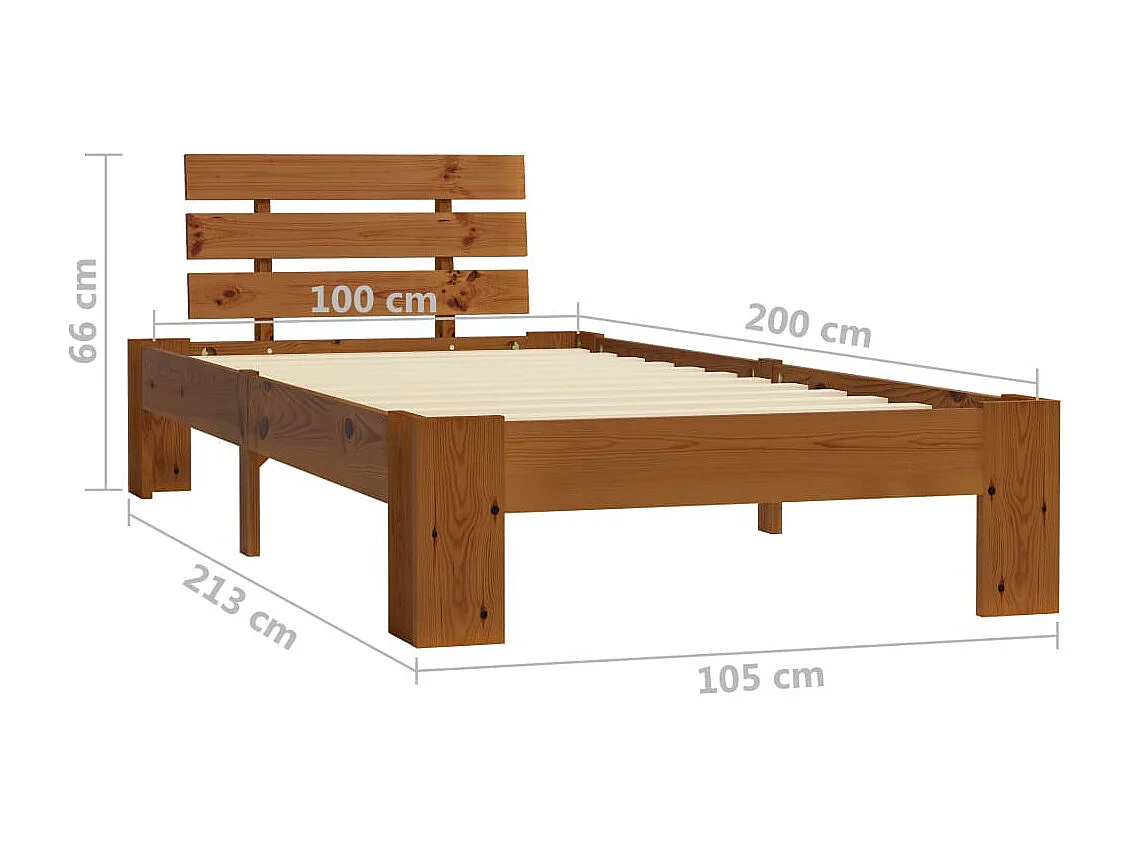 Lit Marron miel Boi de pin maif 100x200 2