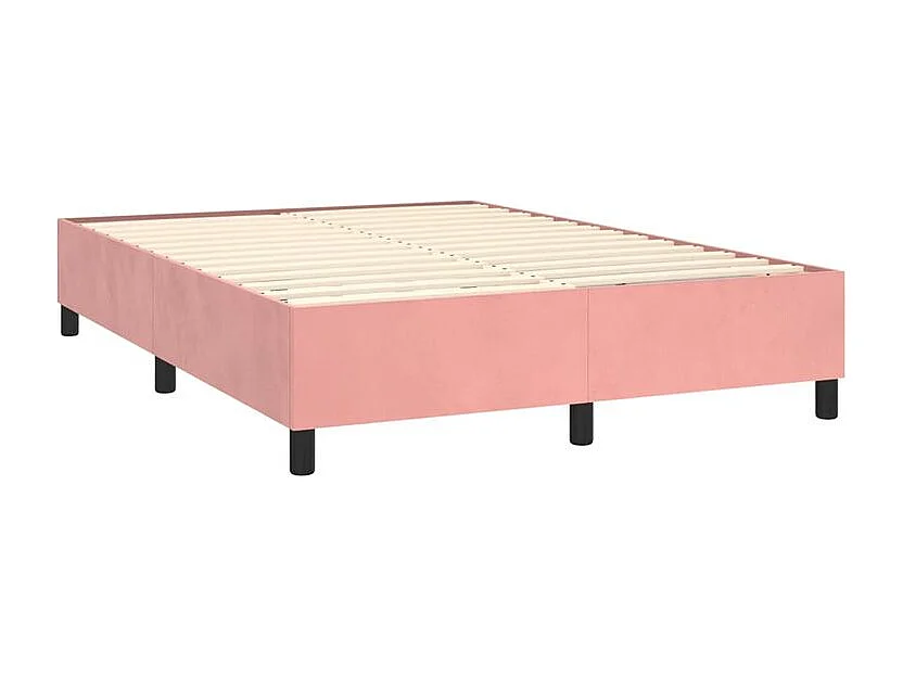 Sommier à lattes de lit matelas et LED Rose 140x190 Velours
