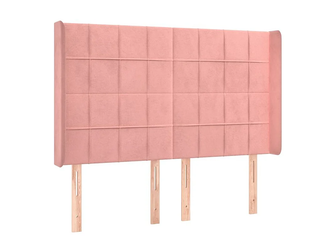 Sommier à lattes de lit matelas et LED Rose 140x190 Velours