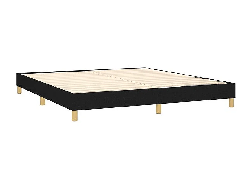Sommier à lattes de lit avec matelas Noir 180x200 Tissu
