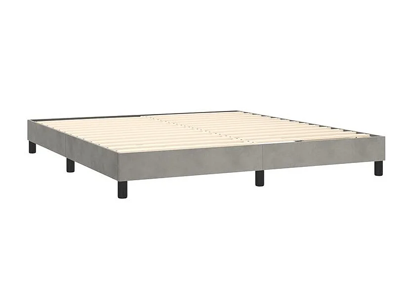 Sommier à lattes de lit matelas et LED Gris clair 160x200