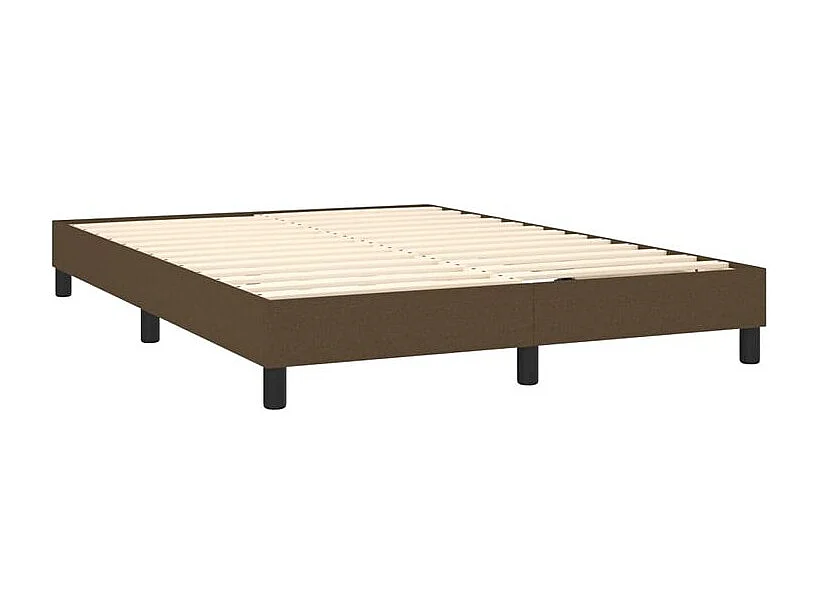Sommier à lattes de lit avec matelas Marron foncé 140x190