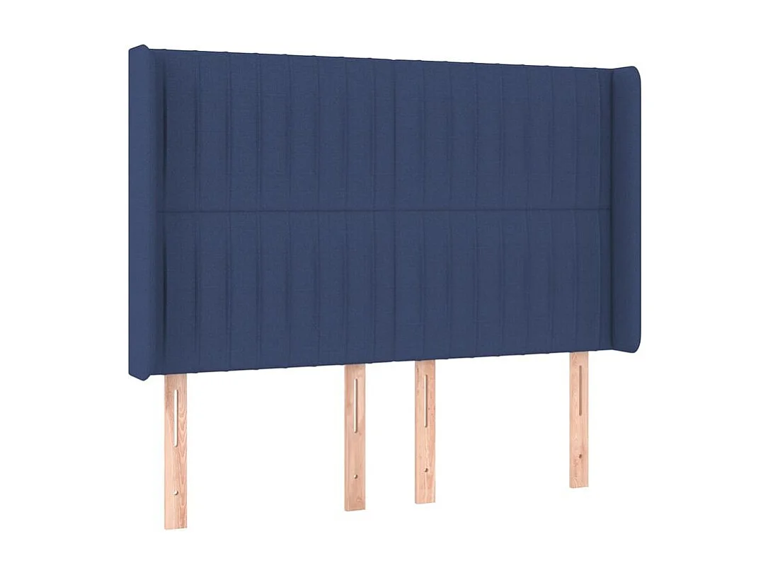Sommier à lattes de lit matelas et LED Bleu 140x190 Tissu
