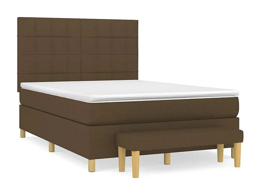 Sommier à lattes de lit avec matelas Marron foncé 140x190