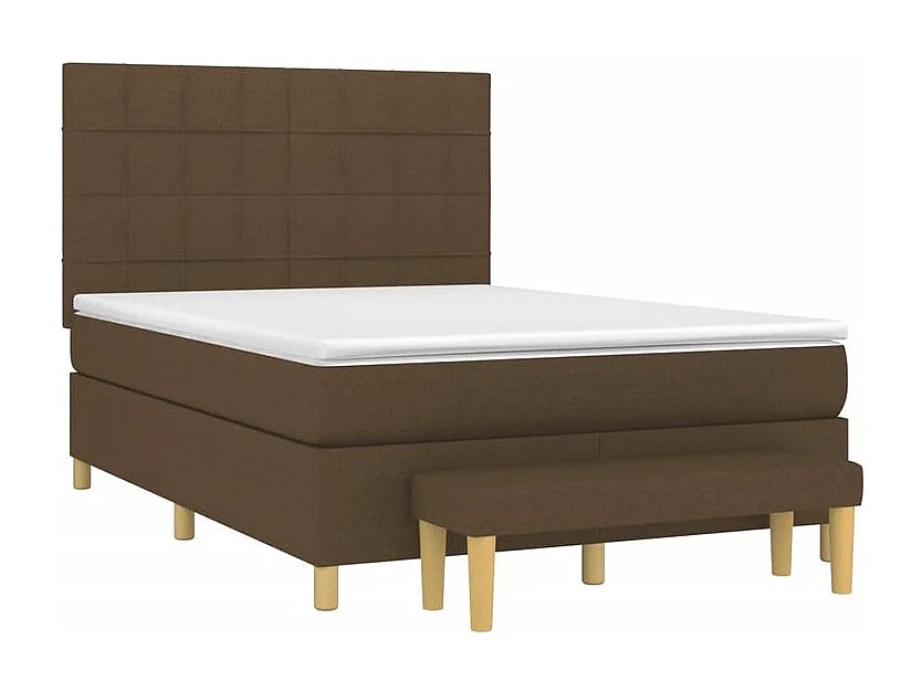 Sommier à lattes de lit avec matelas Marron foncé 140x190