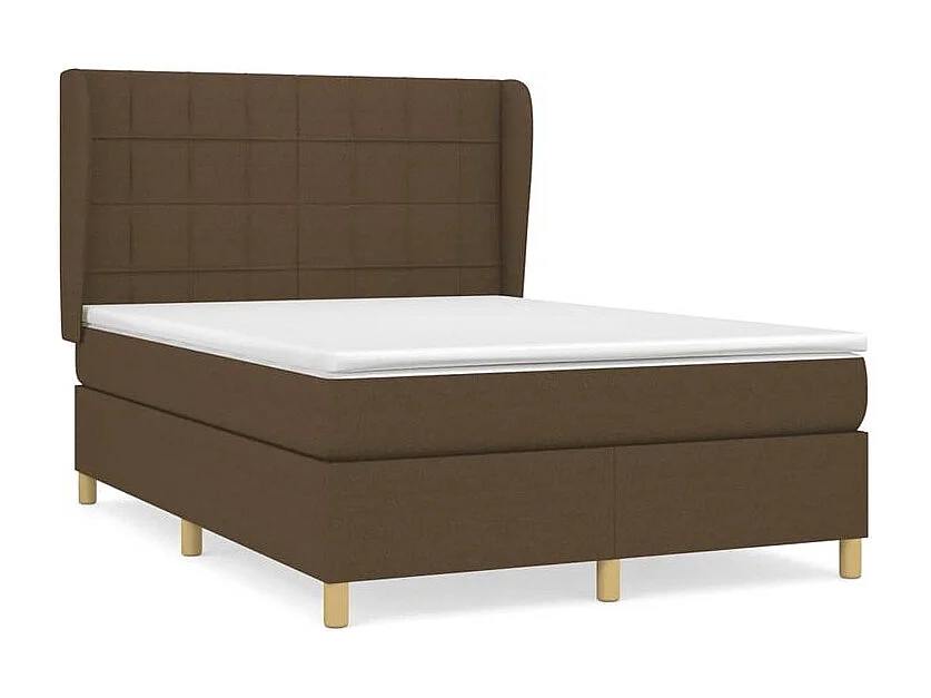 Sommier à lattes de lit avec matelas Marron foncé 140x190