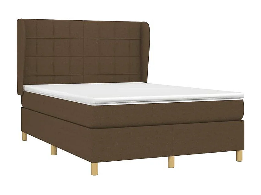 Sommier à lattes de lit avec matelas Marron foncé 140x190