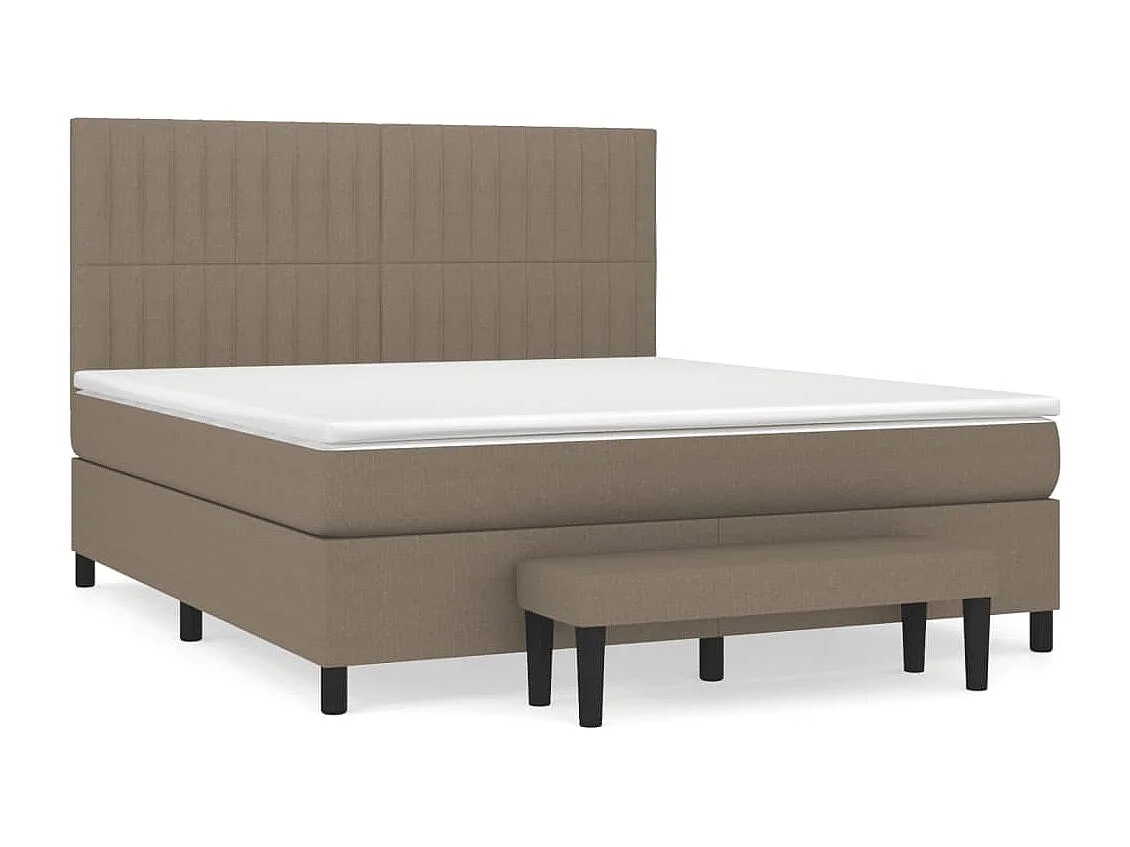 Lit à sommier tapissier avec matelas Taupe 160x200 Tissu