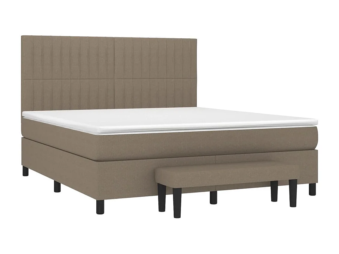 Lit à sommier tapissier avec matelas Taupe 160x200 Tissu