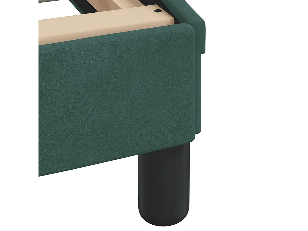 Cadre de lit avec tête de lit Vert foncé 140x190 Velours