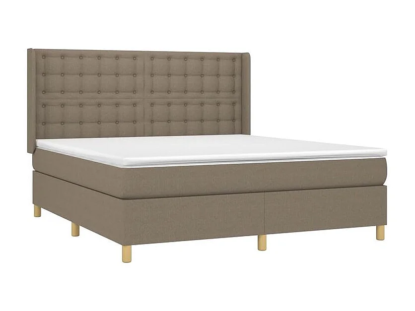 Sommier à lattes de lit matelas et LED Taupe 180x200 Tissu
