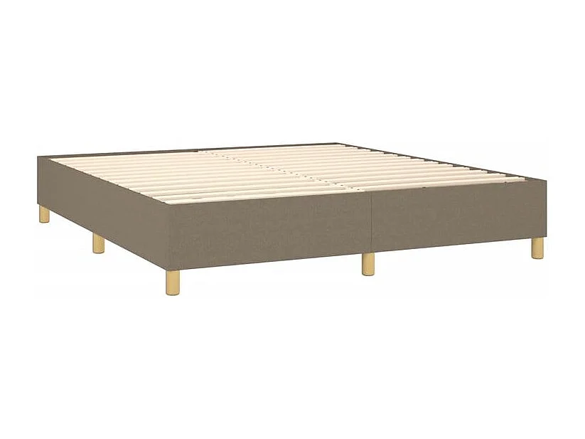 Sommier à lattes de lit matelas et LED Taupe 180x200 Tissu