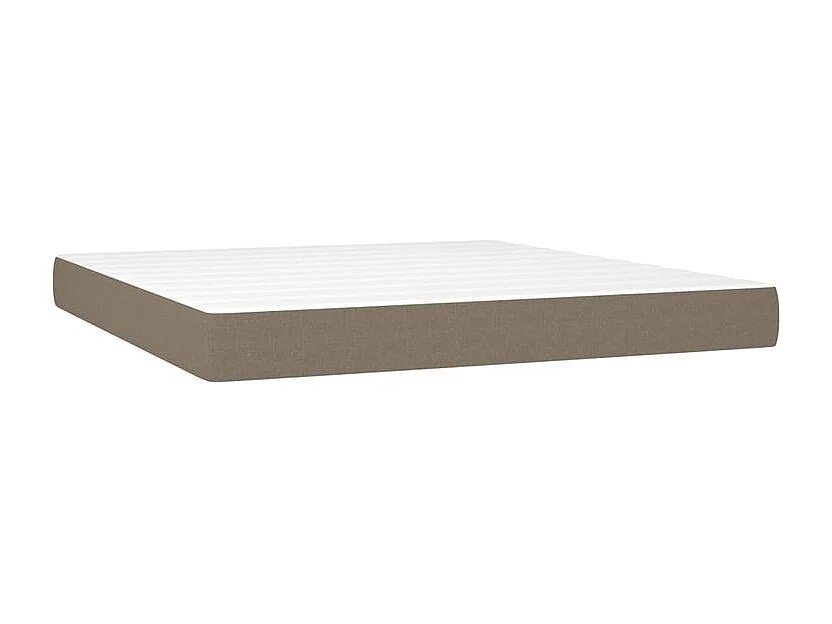 Sommier à lattes de lit matelas et LED Taupe 180x200 Tissu