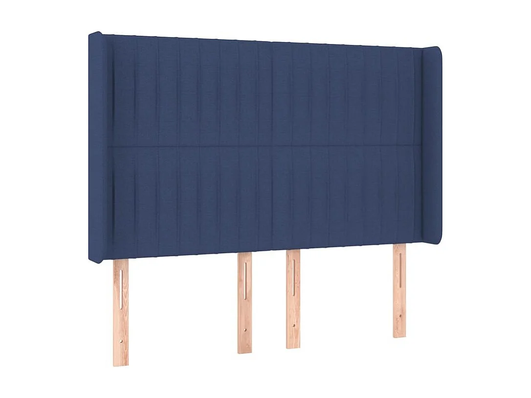 Sommier à lattes de lit matelas et LED Bleu 140x190 Tissu