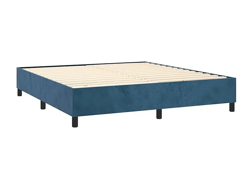 Sommier à lattes de lit matelas et LED Bleu foncé 180x200