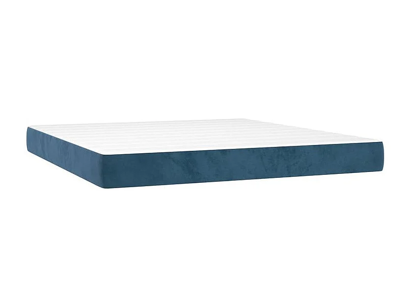 Sommier à lattes de lit matelas et LED Bleu foncé 180x200