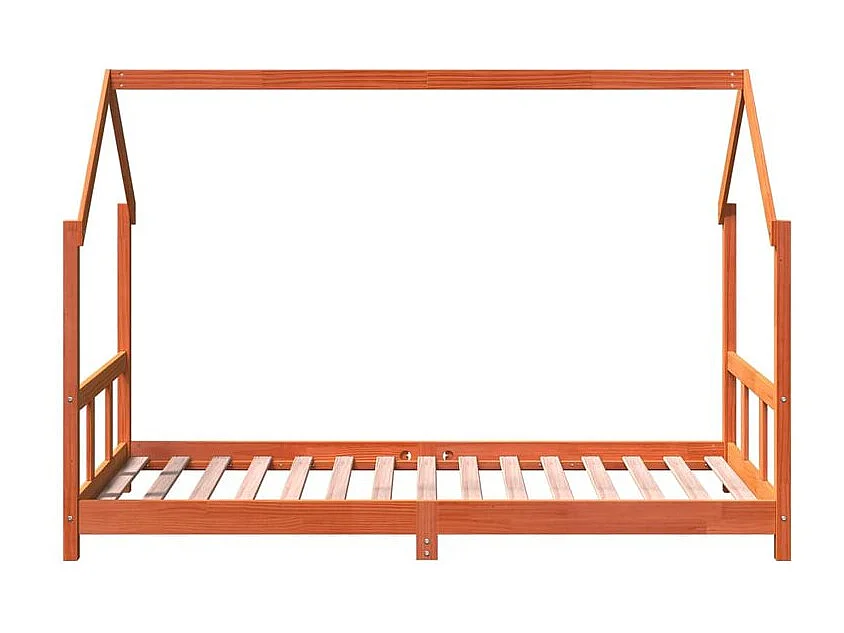 Cadre de lit d'enfants cire marron 90x190 bois de pin massif