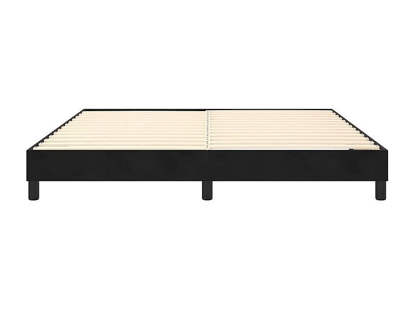Cadre de lit 25cm en velour noir ur pied Sloka - Élégance et confort-160x200