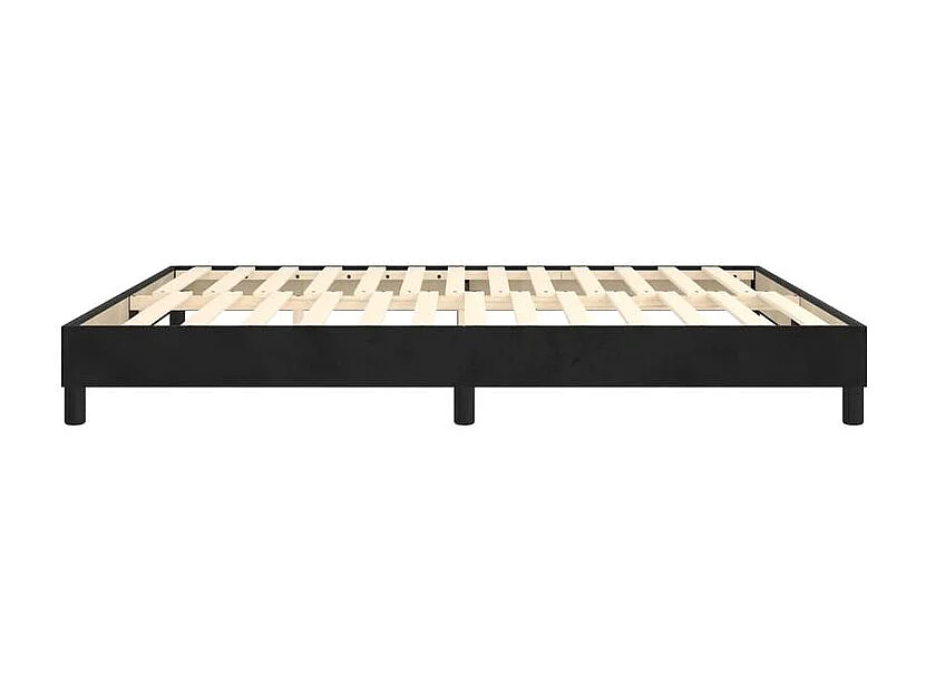 Cadre de lit 25cm en velour noir ur pied Sloka - Élégance et confort-160x200