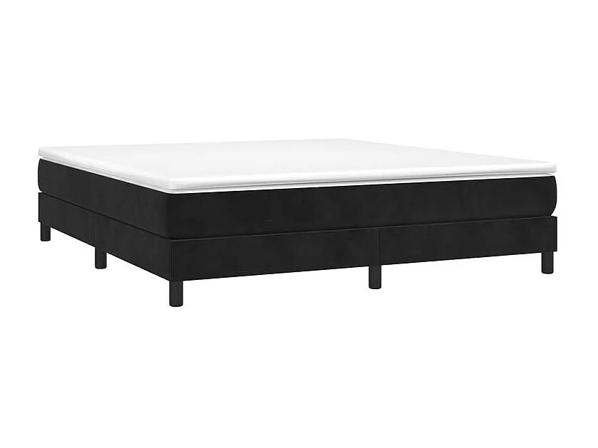 Cadre de lit 25cm en velour noir ur pied Sloka - Élégance et confort-160x200