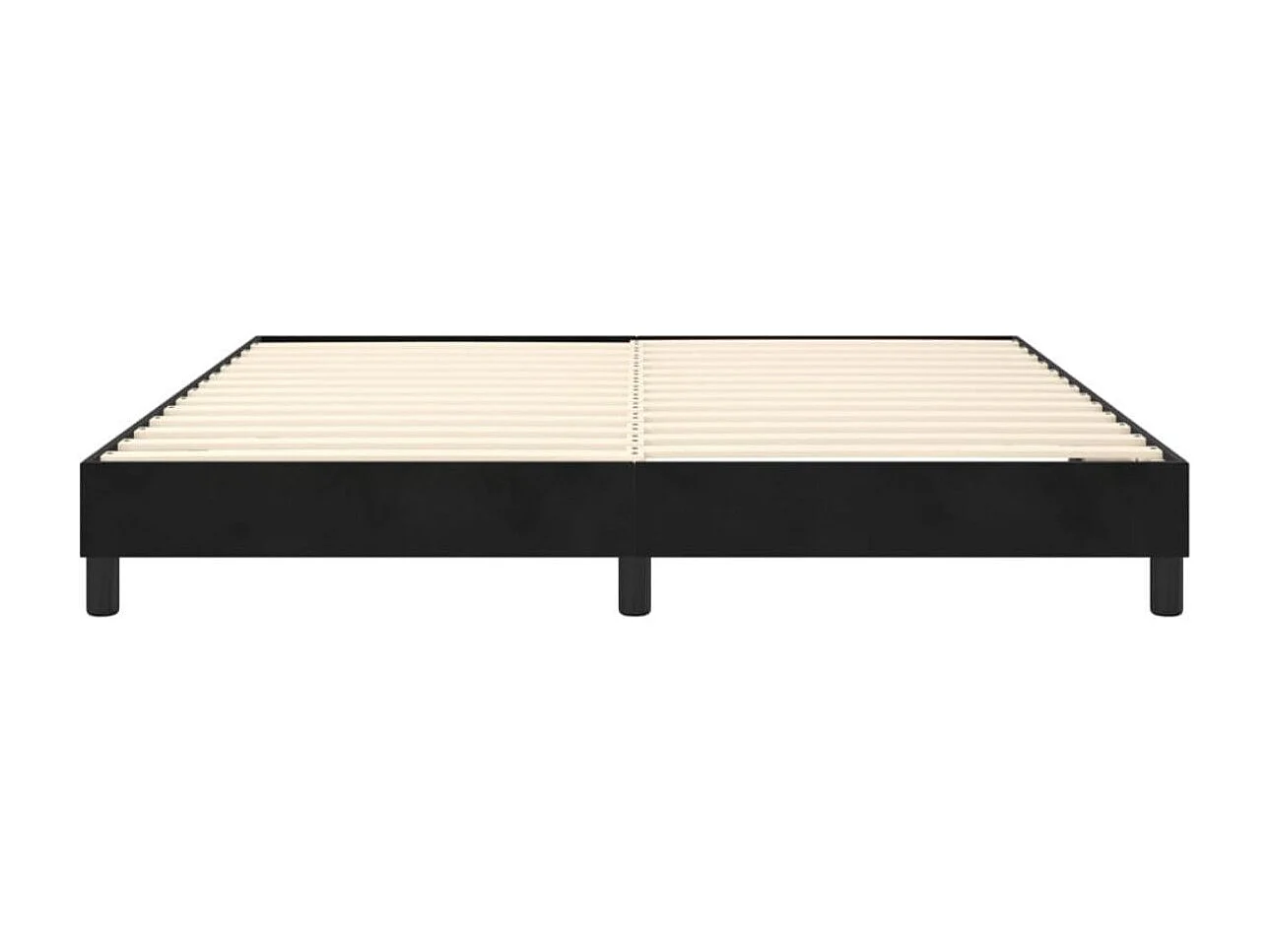 Cadre de lit 25cm en velour noir ur pied Sloka - Élégance et confort-160x200