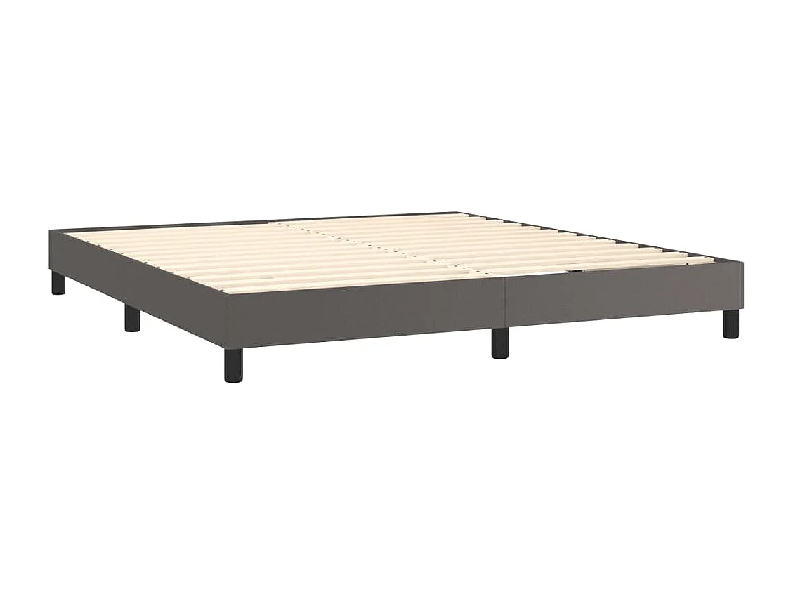 Sommier à lattes de lit avec matelas Gris 180x200 Similicuir