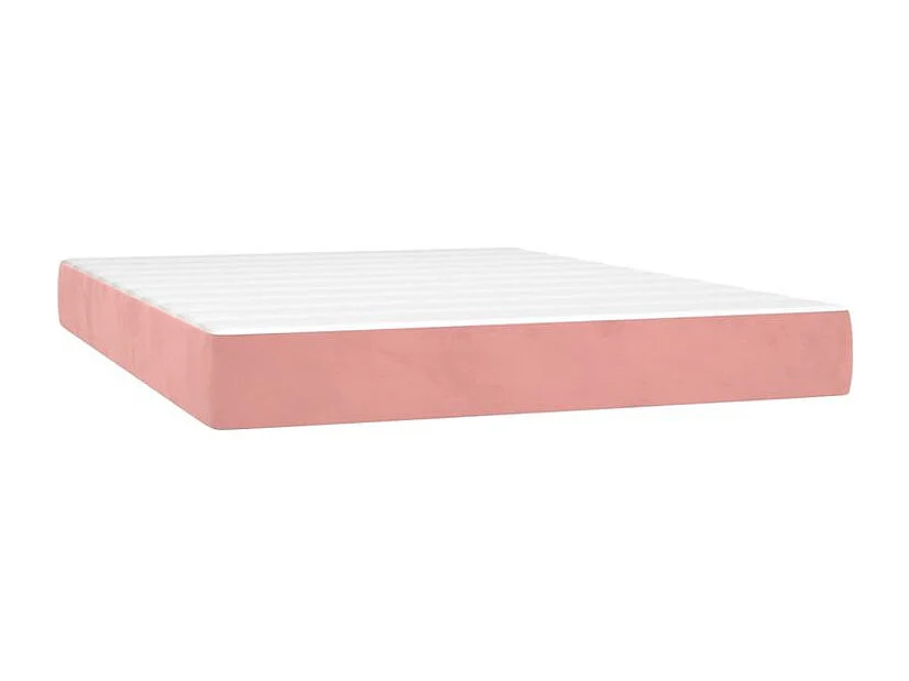 Sommier à lattes de lit matelas et LED Rose 140x190 Velours