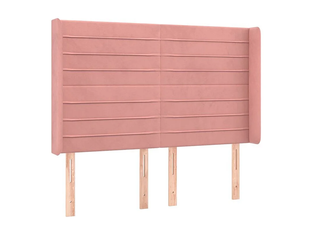 Sommier à lattes de lit matelas et LED Rose 140x190 Velours