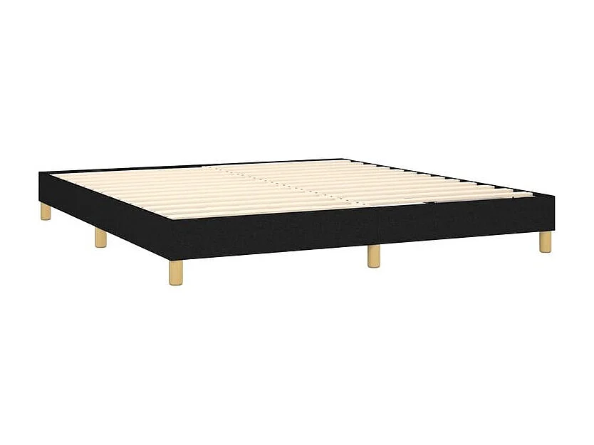 Sommier à lattes de lit avec matelas Noir 180x200 Tissu