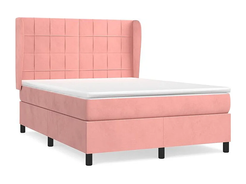 Sommier à lattes de lit avec matelas Rose 140x190 Velours