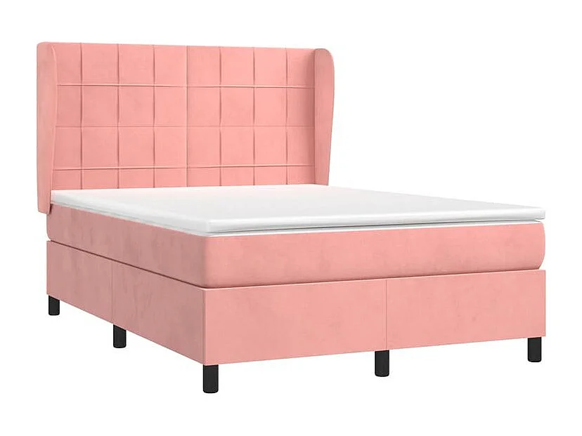 Sommier à lattes de lit avec matelas Rose 140x190 Velours