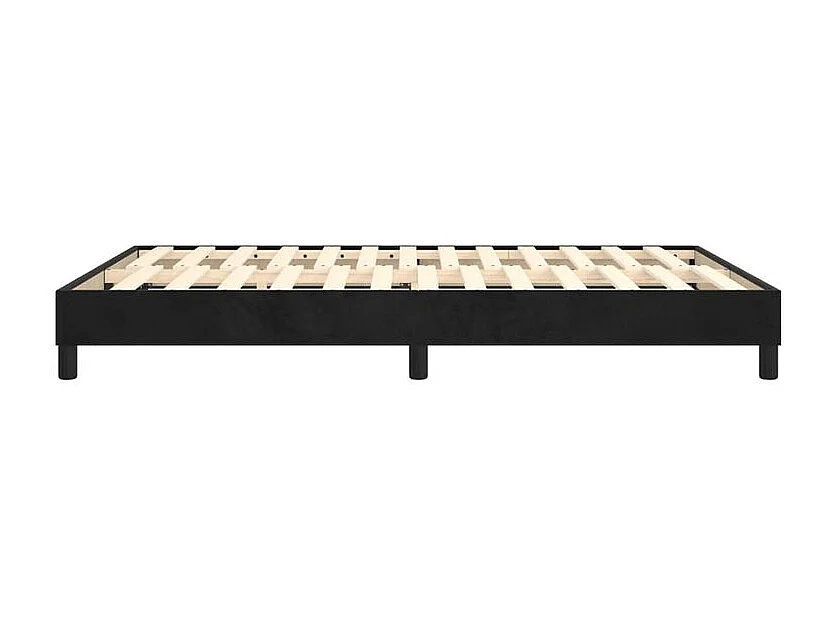 Cadre de lit 25cm en velour noir ur pied Sloka - Élégance et confort-140x200