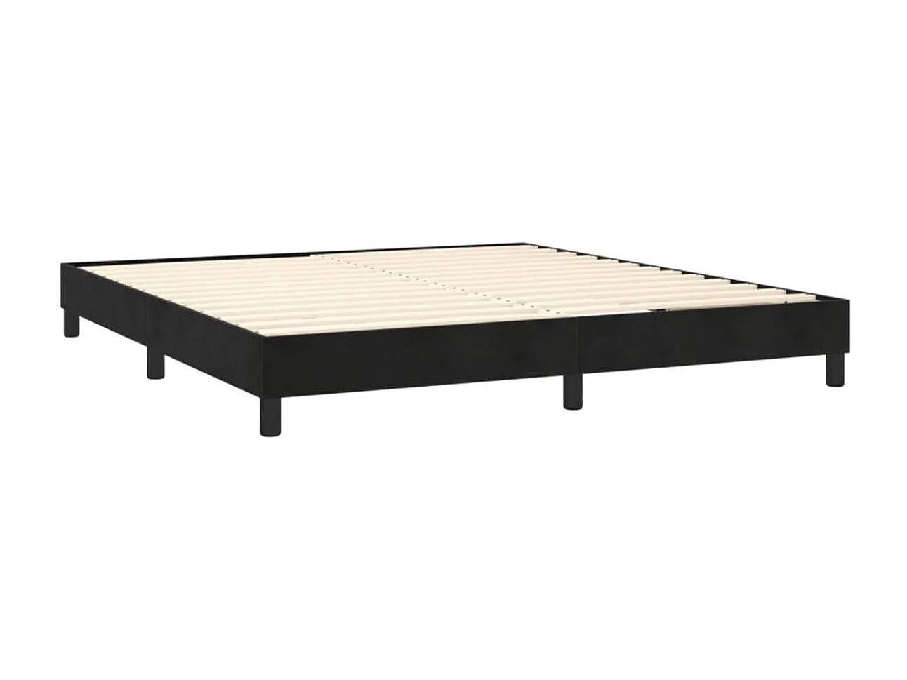 Cadre de lit 25cm en velour noir ur pied Sloka - Élégance et confort-140x200