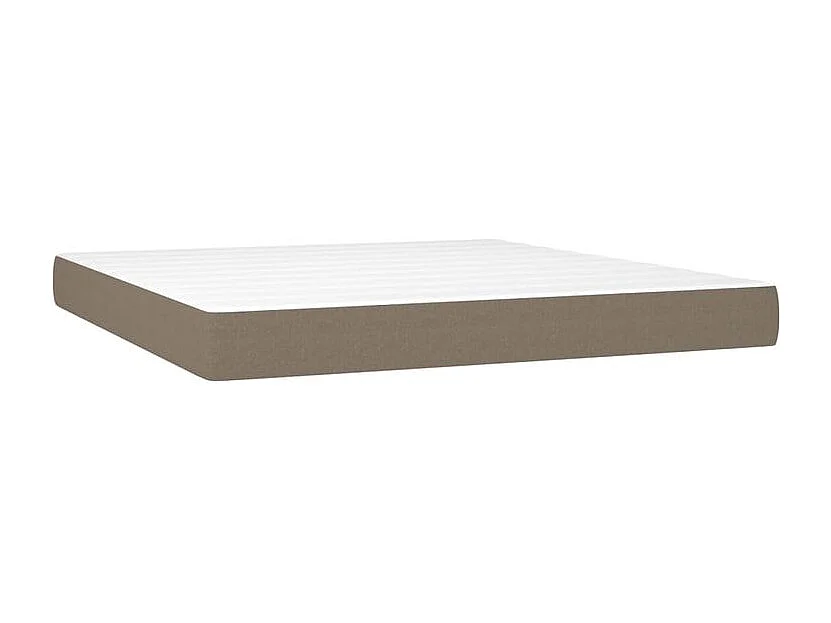 Sommier à lattes de lit et matelas et LED Taupe 160x200 Tissu