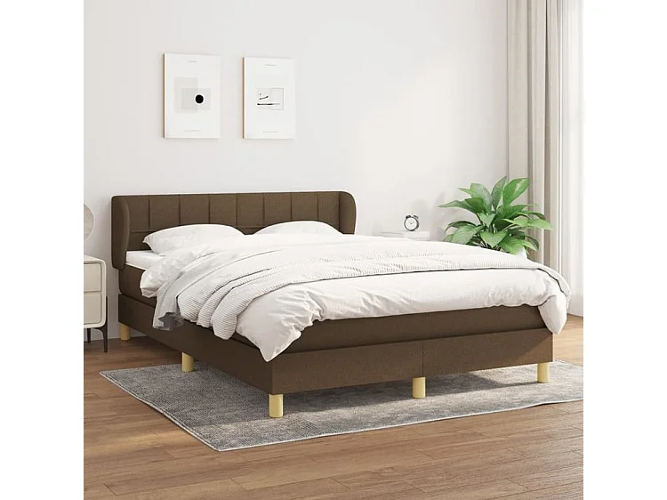 Sommier à lattes de lit avec matelas Marron foncé 140x190