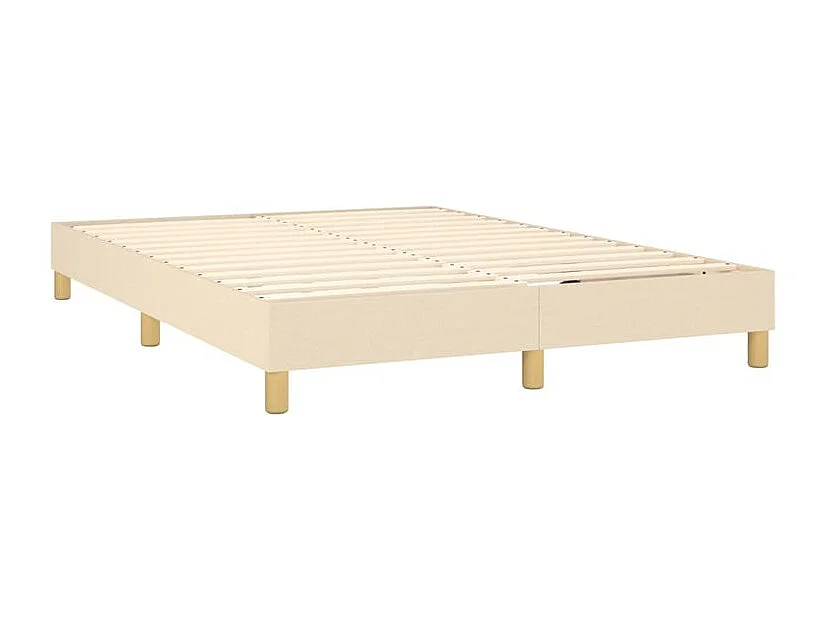 Sommier à lattes de lit avec matelas Crème 140x190 Tissu