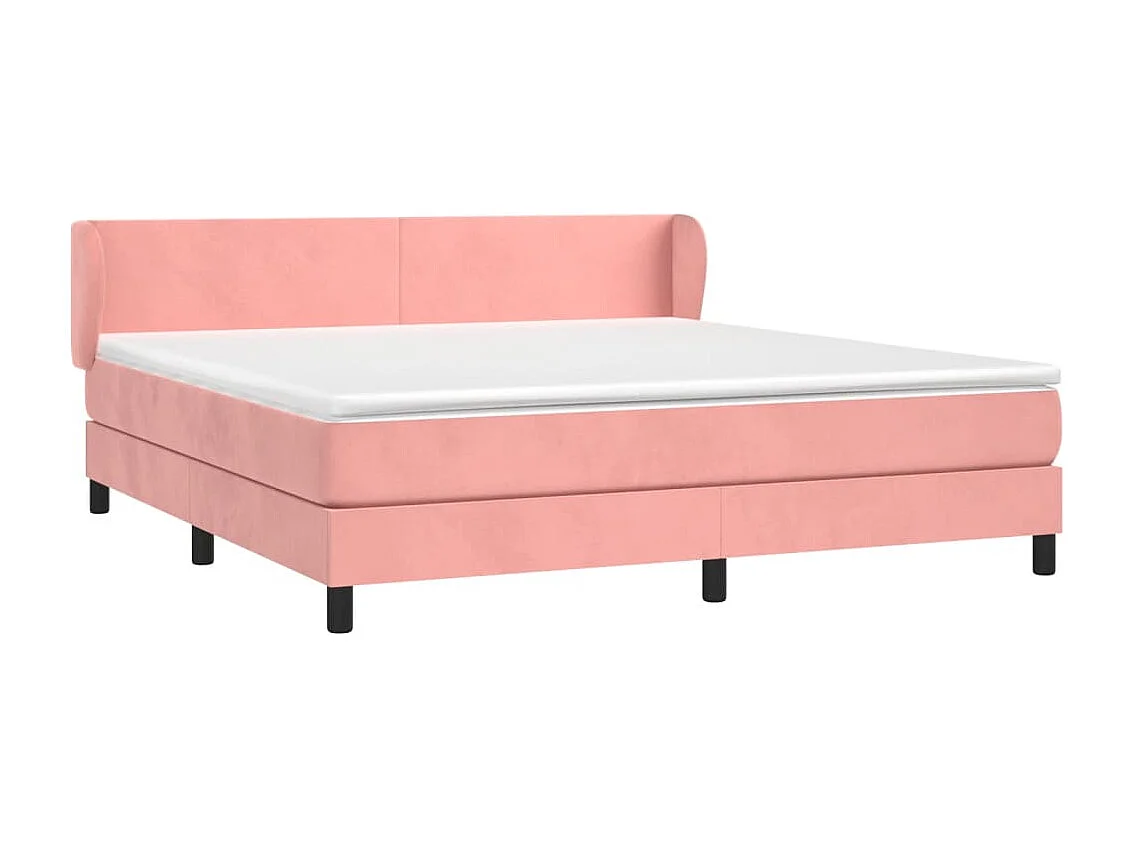 Lit à sommier tapissier avec matelas Rose 160x200 Velours