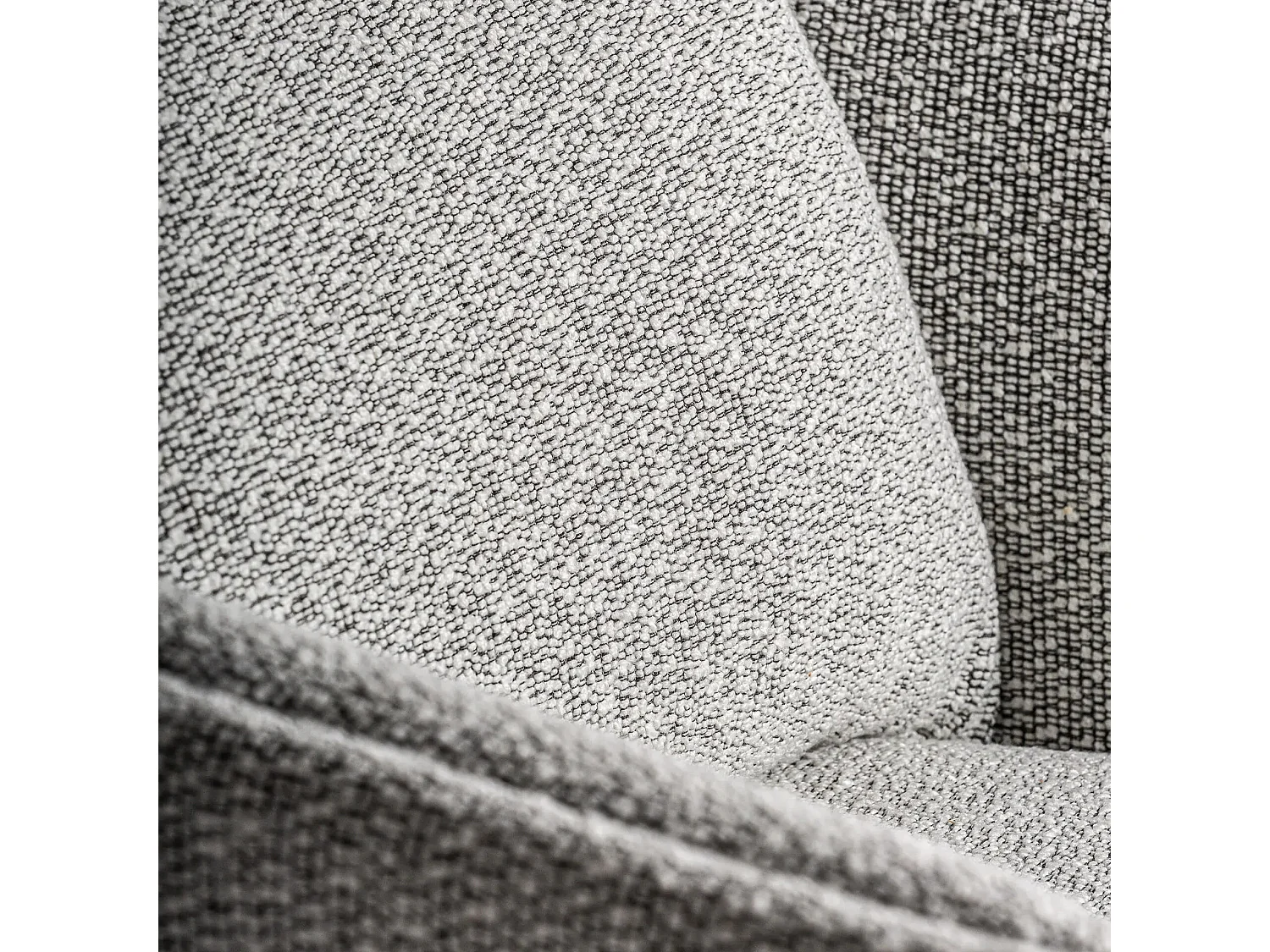 Sillón NARA – Madera maciza de roble marrón claro y tela-Gris