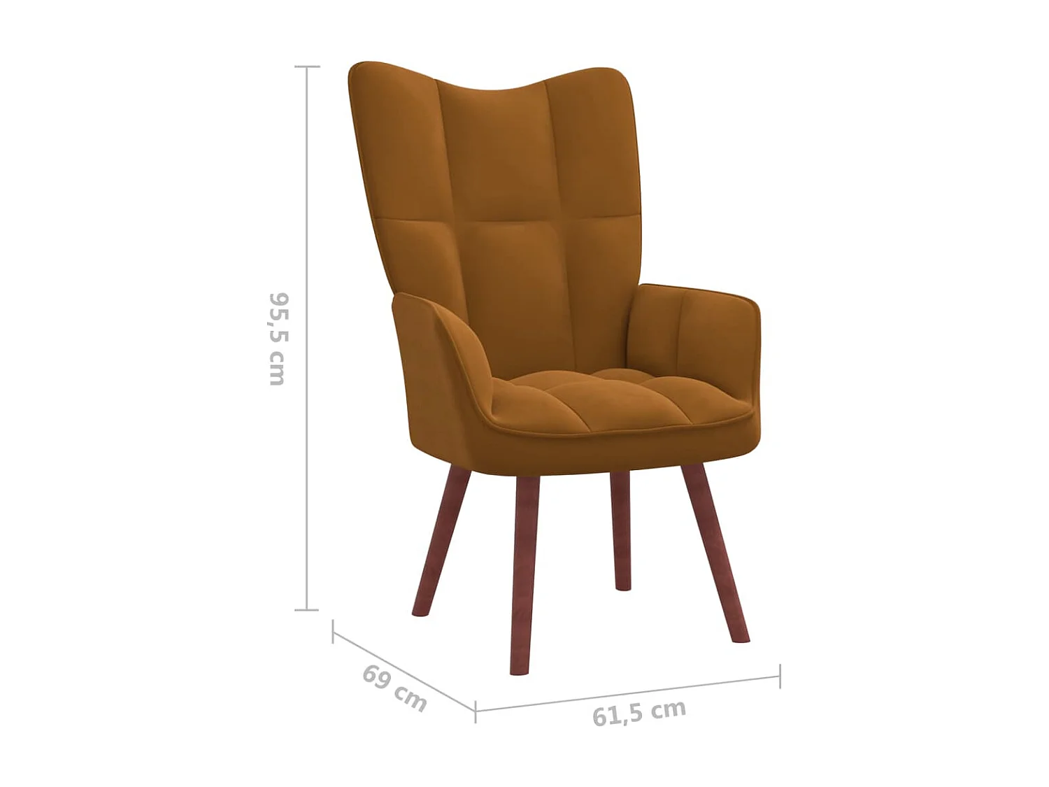 Fauteuil bergère Marron Velours