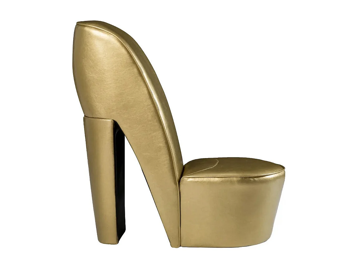 Fauteuil simili cuir doré Fashionly