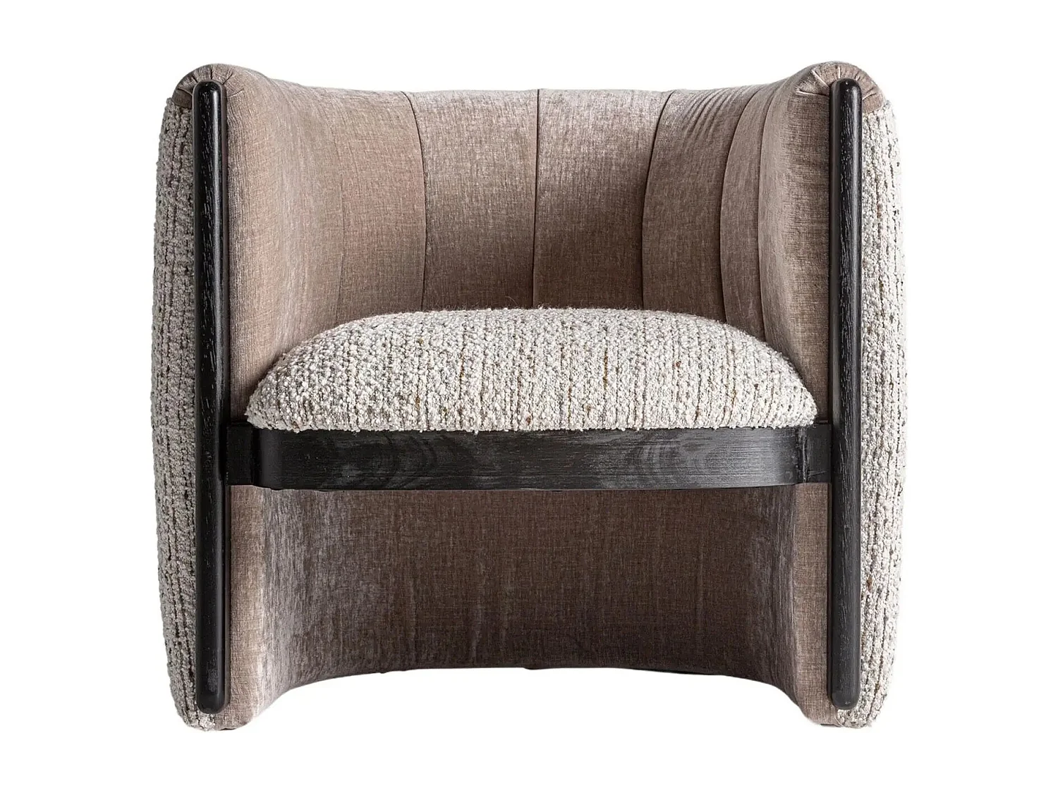 Sillón club LINEA de tejido bouclé – Confort envolvente-Negro