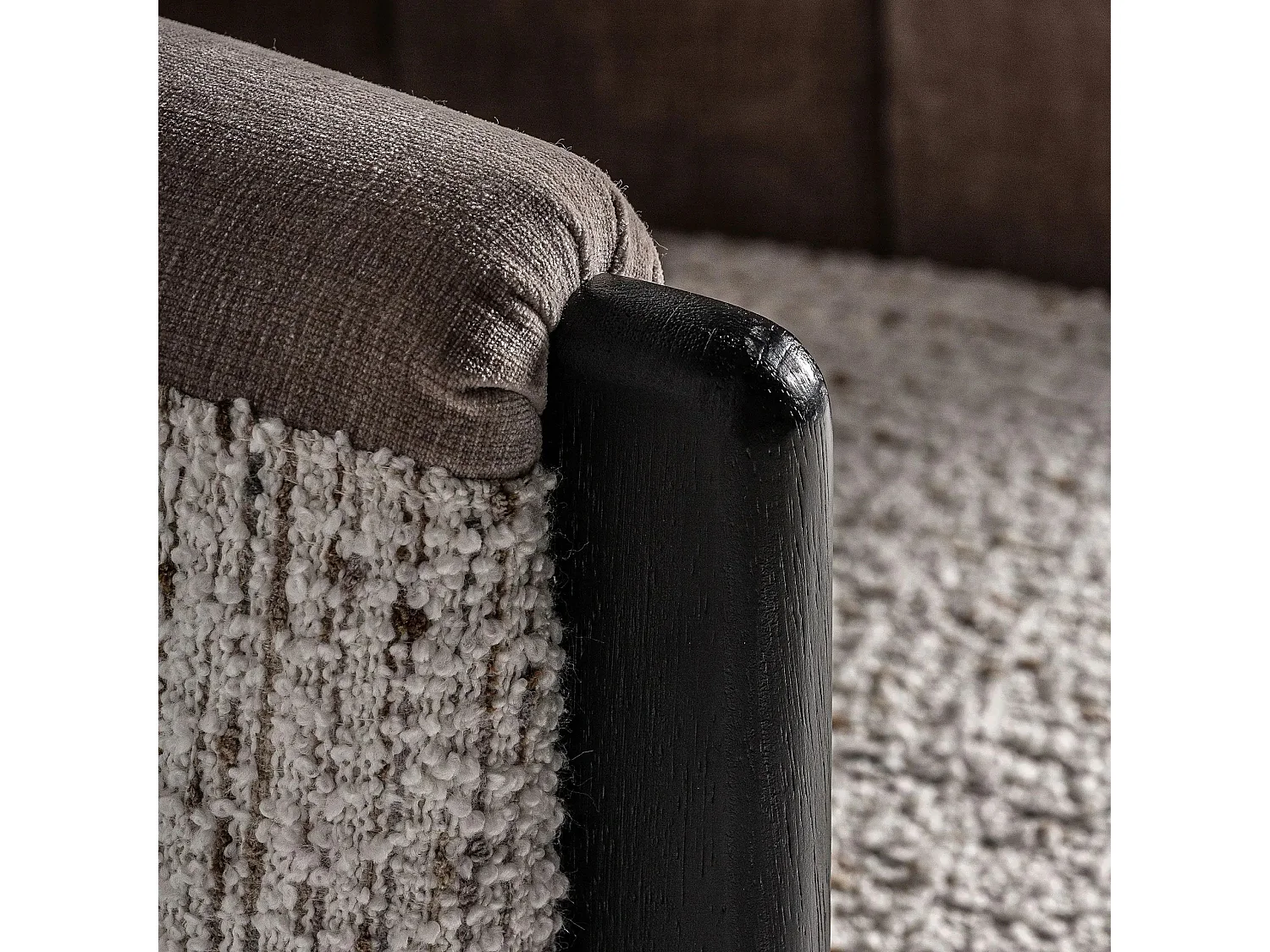 Sillón club LINEA de tejido bouclé – Confort envolvente-Negro